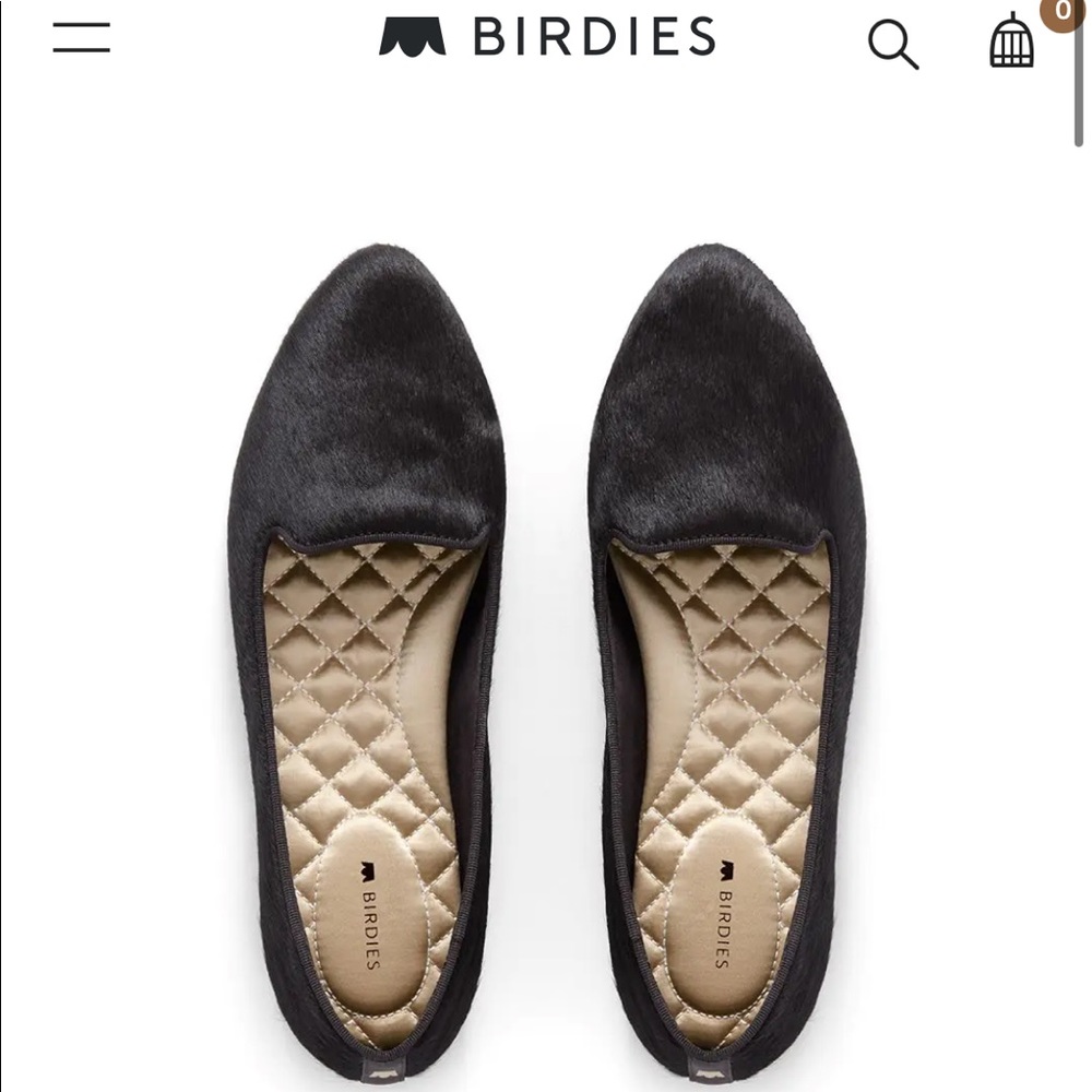 Birdies Blackbird Calf Hair Black 6 flats point